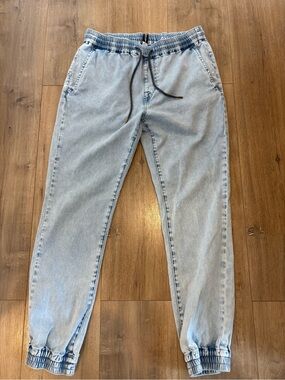 Volcom Light Wash Denim Elastic Waist Pants